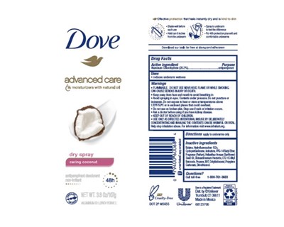Dovedryspraycaringcoconutapdeoae (Dove Advanced Care Dry Spray Caring Coconut 48h Antiperspirant Deodorant)